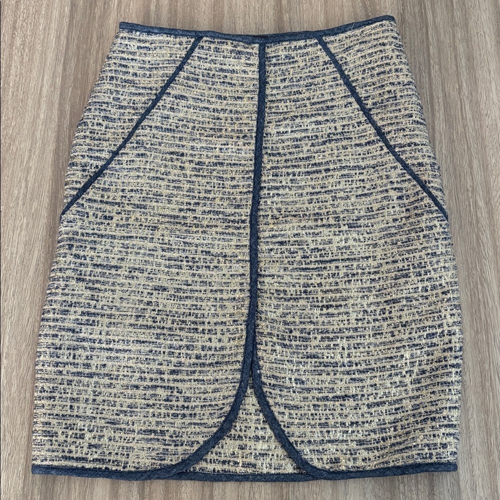 Anthropologie Ranna Gill Eclat Pencil Skirt Metallic Women’s Size 2 - Picture 2 of 11